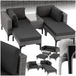 tectake&reg; Outdoor Rattan Lounge, 5-teiliges Gartenm&ouml;bel Sofa Set mit Aluminium
