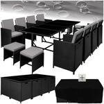 tectake Gartenlounge Set, Polyrattan Gartenm&ouml;bel Set, 8+4+1 Sitzgruppe, 8...