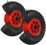 TRUTZHOLM 2x Sackkarrenrad PU-Rad 260x85 mm 3.00-4 75 mm zentrierte Nabe &Oslash; 20 mm rot