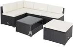 Casaria&reg; Gartenm&ouml;bel Lounge Set Wetterfest 5 Personen Polyrattan Sicherheitsglas