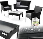 Juskys Polyrattan Sitzgruppe Fort Myers 4 Personen mit 2er Sofa, 2 St&uuml;hle, Tisch &