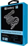 Sandberg USB-C AC Charger PD65W, EU+UK, schwarz