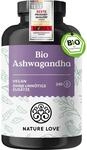 NATURE LOVE&reg; Bio Ashwagandha - 240 Kapseln - Hochdosiert mit 1950mg je Tagesdosis -