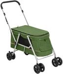 vidaXL Hundewagen Faltbar Gr&uuml;n 100x49x96cm Leinenstoff Hundebuggy Hundetrolley
