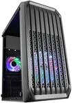 Mars Gaming MC-S2, Geh&auml;use PC Micro-ATX Ultra-Kompakt, Frontgitter, 2X FRGB-L&uuml;fter,