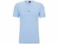 BOSS Herren Tokks T-Shirt aus Baumwoll-Jersey mit sonnengebleichtem Effekt Hellblau M