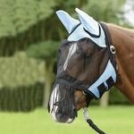 BUSSE everline Fliegenmaske FLY COVER FRANSEN Warmblut, extra gro&szlig;, hellblau/schwarz