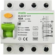 Matis FI Schutzschalter Typ B allstromsensitiv 30mA/63A 4-Pol Intertek