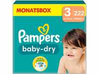 Pampers Windeln Größe 3 (6-10kg) Baby-Dry, Midi, MONATSBOX, bis zu 12 Stunden