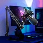 FIFINE Gaming Mikrofon PC mit Arm, 8 RGB Steuerungsmodi USB Microphone f&uuml;r MAC PS4