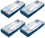 WENKO Unterbettkommode Air, 4er Set, Aufbewahrungstaschen mit Sichtfenster &