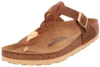 Birkenstock Damen Gizeh Braided Cognac, Oiled Leather Flip Flops, 36 EU