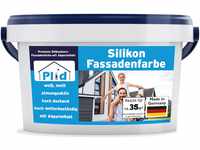 plid® Silikon Fassadenfarbe Weiss Aussen matt 5L - für Beton, Mauerwerk,
