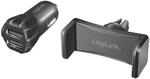 LogiLink PA0203 - KFZ USB Netzteil mit 2X USB-Ports (Max. 5V/2A - 10W) zum Aufladen