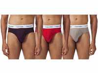 Calvin Klein Herren 3er Pack Hip Briefs Unterhosen Baumwolle mit Stretch, Mehrfarbig
