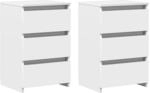 vidaXL 2X Nachttisch mit 3 Schubladen Nachtschrank Nachtkonsole Nachtkommode