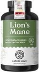 NATURE LOVE Lions Mane - 1500 mg - 180 Kapseln - Hericium Erinaceus | 30:1 Extrakt -