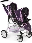 Tandembuggy Twinny, Zwillingsbuggy f&uuml;r Zwei Puppen, Puppenwagen f&uuml;r Kinder von 4