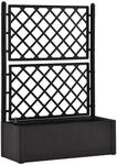 vidaXL Garten Hochbeet mit Spalier Selbstbew&auml;sserungssystem Rattan-Design