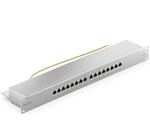 deleyCON CAT 6 Patchpanel Verteilerfeld 16 Port RJ45 - Grau | Desktop, 19" Zoll
