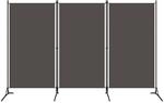 vidaXL 3-teiliger Raumteiler, 260x180 cm, Polyesterstoff & Eisenrahmen, Anthrazit,