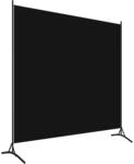 vidaXL 1-teiliger Raumteiler, 175x180 cm, Polyesterstoff & Eisenrahmen, Schwarz,