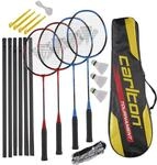 Carlton Tournament Badminton Schl&auml;gerset, 4 Spieler (4 Schl&auml;ger, 3 B&auml;lle, 1