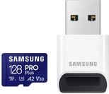 Samsung PRO Plus microSD-Karte + USB-Kartenleser, 128 GB, F&uuml;r Mobile Gaming auf