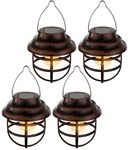 4er Set LED Solar Pendel Laternen Gitter Design Au&szlig;en Beleuchtung Garten H&auml;nge