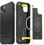 Spigen Rugged Armor MagFit H&uuml;lle Kompatibel mit iPhone 14 -Matte Black