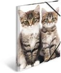 HERMA Sammelmappe A3 Katzen, Kinder Eckspanner-Mappe aus Kunststoff mit Tier Motiv,