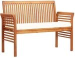 vidaXL Akazienholz Massiv Gartenbank 2-Sitzer mit Kissen Sitzbank Holzbank...