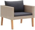 vidaXL Gartensofa 1-Sitzer mit Auflagen Einzelsofa Sessel Lounge Sofa...