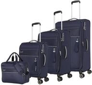 Travelite Kofferset 4 teilig Weichschale 4 Rollen, Gr&ouml;&szlig;en S-M-L + Bordtasche,