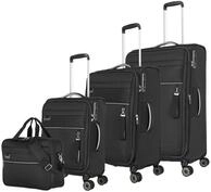 Travelite Kofferset 4 teilig Weichschale 4 Rollen, Gr&ouml;&szlig;en S-M-L + Bordtasche,