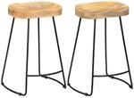 vidaXL 2X Mangoholz Massiv Gavin Barhocker Barstuhl Hocker Stuhl K&uuml;chenhocker