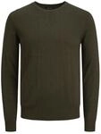 Jack & Jones JJEEMIL Knit Crew Neck NOOS Herren, Olive Night/Detail:Melange, XXL