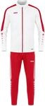 JAKO Kinder Trainingsanzug Polyester Power, Wei&szlig;/Rot, 128
