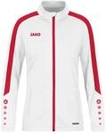 JAKO Damen Polyesterjacke Power, Wei&szlig;/Rot, 34
