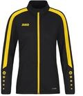 JAKO Damen Polyesterjacke Power, Schwarz/Citro, 44