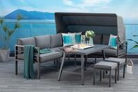 Mandalika Garden Hohe Dining Aluminium Lounge Newport, 3 in 1 mit Sonnendach und