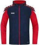 JAKO Kinder Kapuzenjacke Performance, Marine/Rot, 152