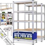 Monzana&reg; 2X Schwerlastregal 170x75x30cm 350kg 5 MDF-Platten Regal Lagerregal