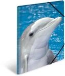 HERMA Sammelmappe A3 Delfine, Kinder Eckspanner-Mappe aus Kunststoff mit Tier Motiv,