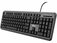 Trust ODY Kabelgebundene Tastatur, Full-Size-Tastatur, QWERTZ-Layout, Leise Tasten,