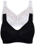 SUSA Baumwoll BH Damen 2er Pack - Basic 27931 - Gr&ouml;&szlig;e B-E - B&uuml;gelloser BH mit
