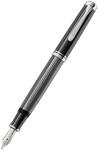 Pelikan F&uuml;llhalter Souver&auml;n 605 Stresemann, Schwarz-Anthrazit, Feder F (fein),