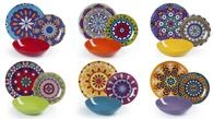 Excelsa Mandala Etno Tellerservice, 18-teilig, Porzellan, mehrfarbig