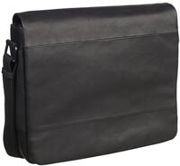 Leonhard Heyden Leder Laptoptasche mit Laptopfach Hamburg Umh&auml;ngetasche 7076 Schwarz