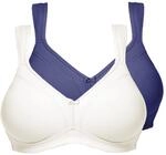 Susa BH Damen 2er Pack - Topsy 7077-95A Marine/Champagner - B&uuml;gelloser BH mit